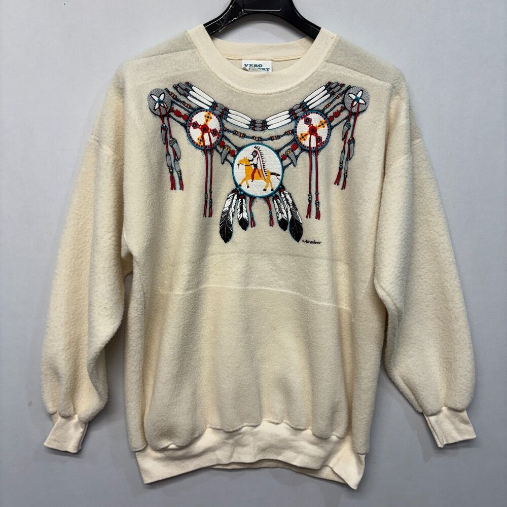 Vintage Vero Sport Native American 80s 90s Sweatshirt XL X-Large USA B377 -14